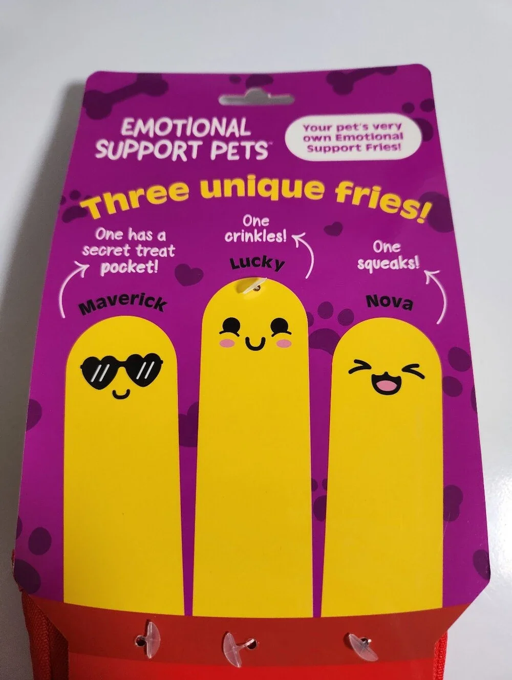 Emotional Support Fries Pet Toy Dog Squeak Toy